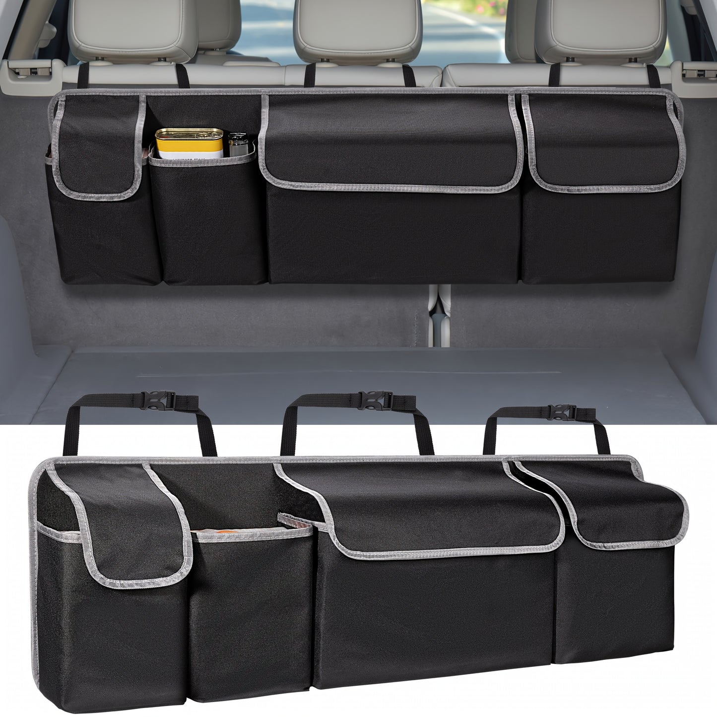 Large Capacity Storage Bag for Car Seats Made of 600D Oxford Cloth with Multiple Pockets