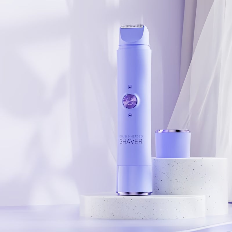 A Rechargeable, Dual-Head Cordless Electric Shaver Designed for Both Men And Women, Featuring a 2-In-1 Function