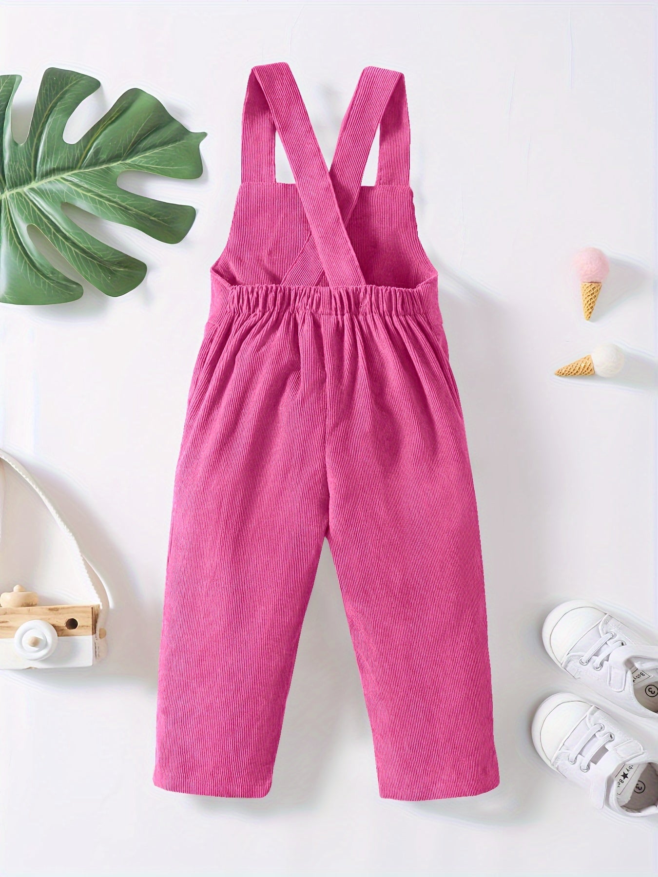 Casual Corduroy Knotted Toddler Baby Overalls, Jumpsuit With Pocket, Retro Strap Pants For Boys Girls