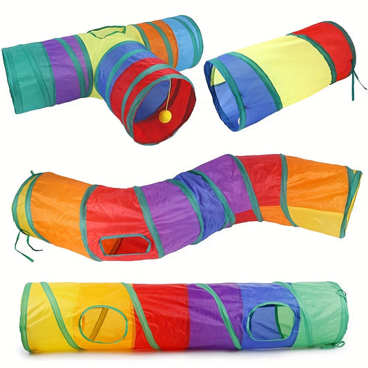 Foldable Cat Tunnel With Ball - Interactive Kitten Toy For Endless Fun