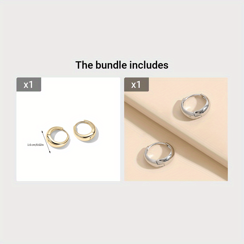 Minimalist Luxury Golden Hoop Earrings Copper 14K Gold Plated Jewelry Female Daily Wear Accessories