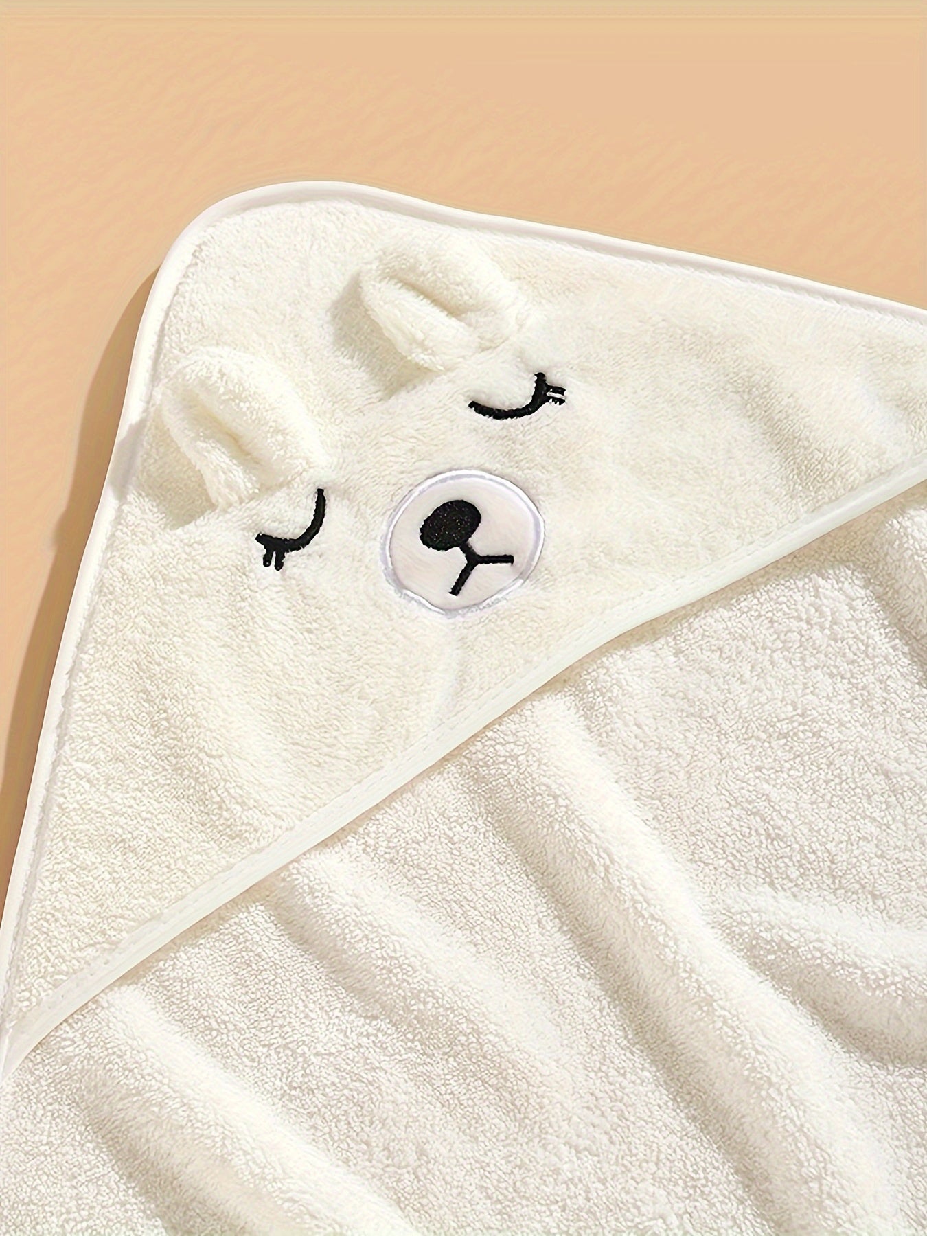 Baby Boy's 3D Animal Ear Bathrobe, Plain Cartoon Pattern, Soft Breathable Strong Absorbency, Baby Bath Towel, Can Be Used As A Quilt, Nap Blanket, Stroller Blanket.