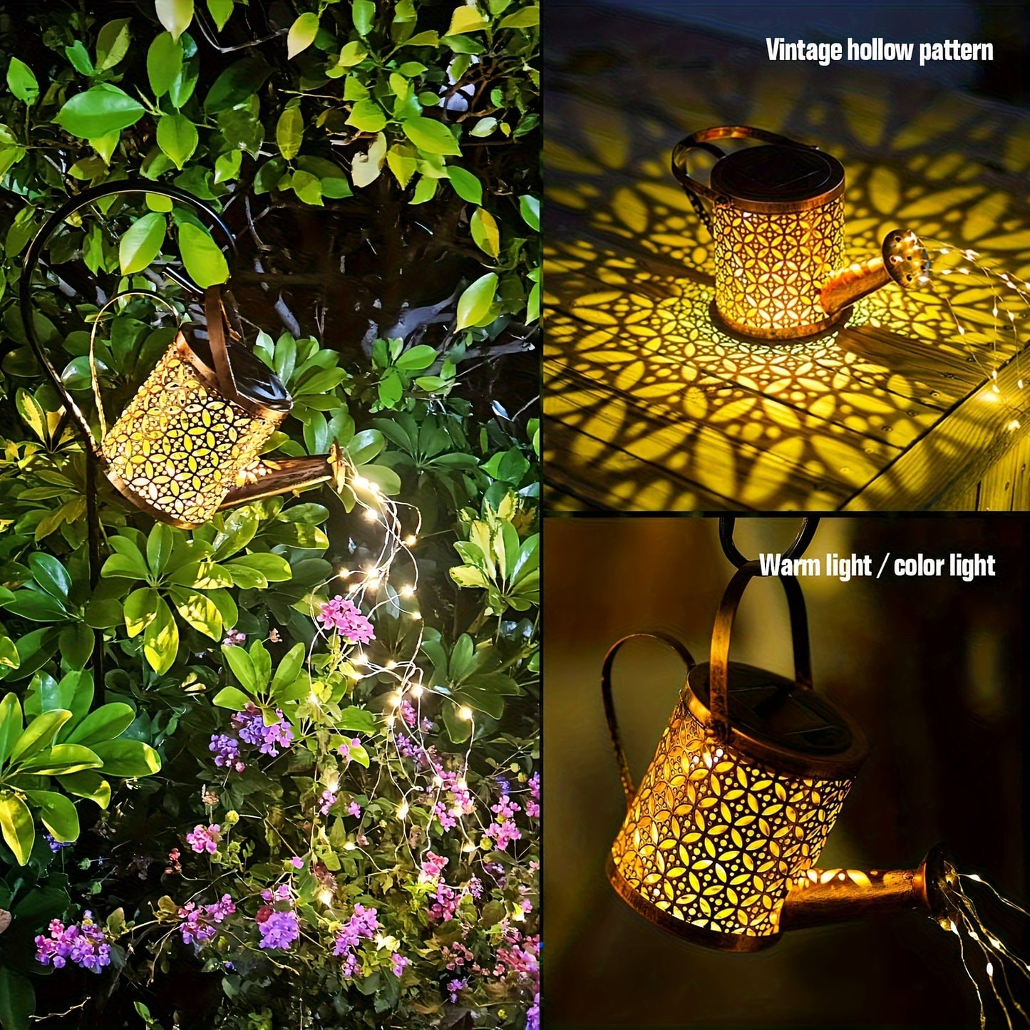 1pc Solar-Powered Watering Can Lantern - Durable Metal, Waterproof Outdoor Decor - Romantic Ambient Light for Gardens, Patios, Yards, Pathways, Perfect Mothers Day & Holiday Gift