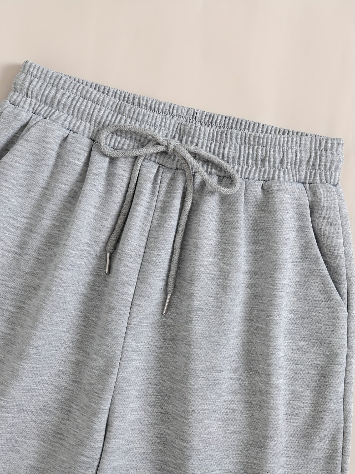 Solid Sports Shorts With Pockets, Tie Waist Casual Every Day Shorts, Women's Clothing