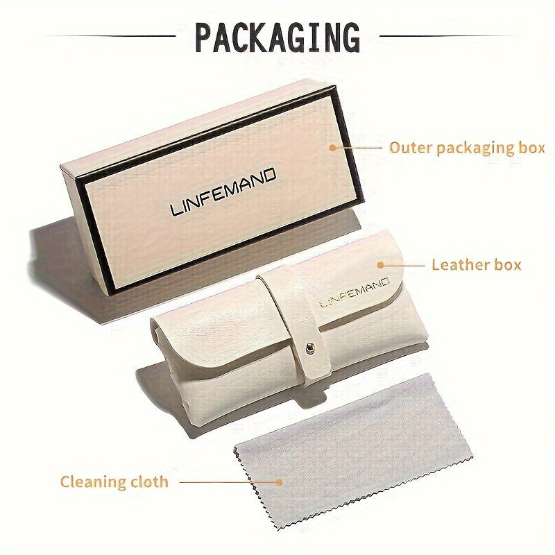 [Fashion Eyeglasses] LINFEMAND Fashion Eyeglasses | Pearl Flower Decoration, PC Polycarbonate Lens, Plastic Frame, with Case - for Men, Women, Summer, Festival Gift, Daily Wear