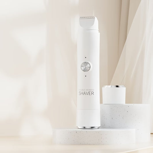 A Rechargeable, Dual-Head Cordless Electric Shaver Designed for Both Men And Women, Featuring a 2-In-1 Function