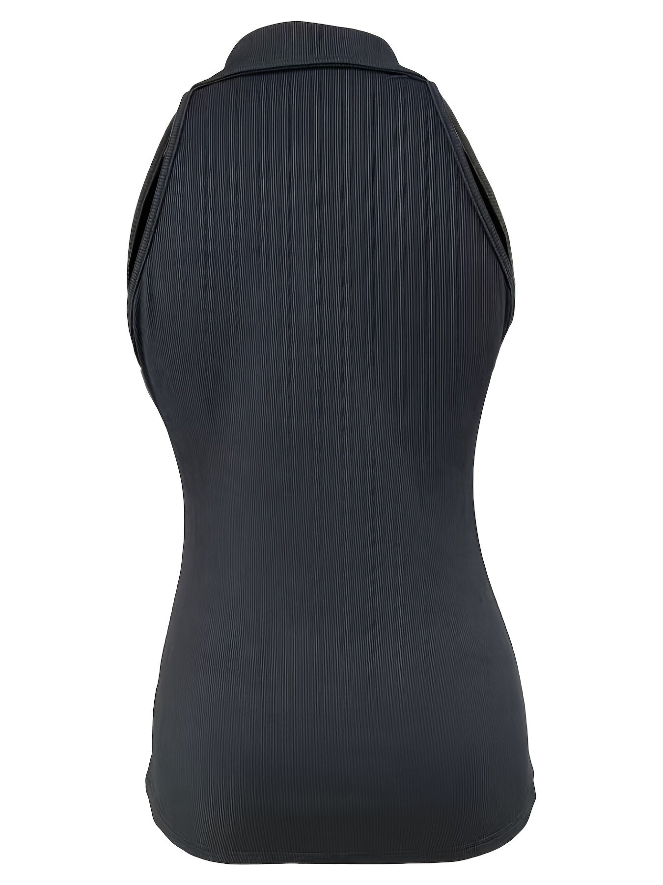 Women's Summer Slim-Fit Zip-Front Collar T-Shirt - Solid Color X-Line Short Sleeve Blouse, Medium Stretch Casual & Dressy Outfits