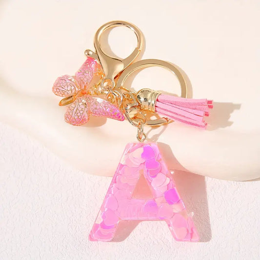 Pink initial Keyring (A)