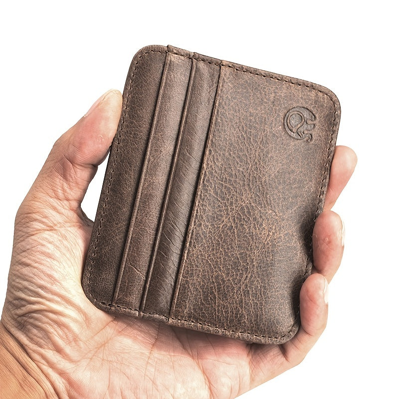 Minimalist Credit Card Holder Anti-theft Leather Wallet, Slim Front Pocket Wallet Christmas Gift