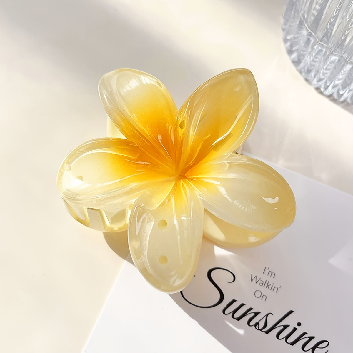 6pcs/1pc Random Color Egg Flower Hairpin, Plastic Fairy Elegant Hairpin, Ideal Gift Choice Gradient Color Flower Hair Claw Clip - Sweet and Elegant Hawaiian Style, Suitable for Women and Girls - Fashion Casual Accessories, Ph