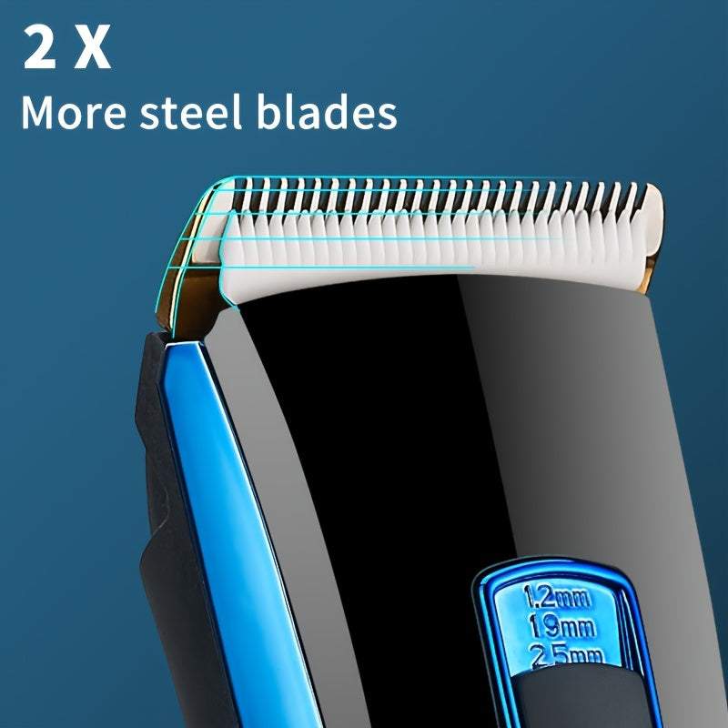 Rechargeable Professional Hair Clippers for Men - Includes LED Display and Grooming Kit - Perfect Father's Day Gift