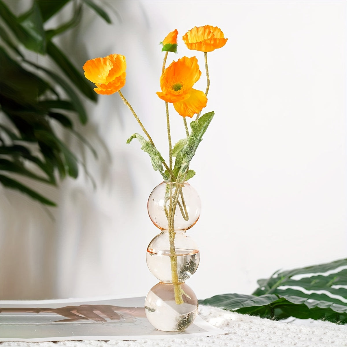 Chic Glass Bubble Vase - Transparent, Artistic Design for Home Decor | Perfect for Bedroom, Living Room & Dining Table | Nordic-Inspired Minimalist Centerpiece