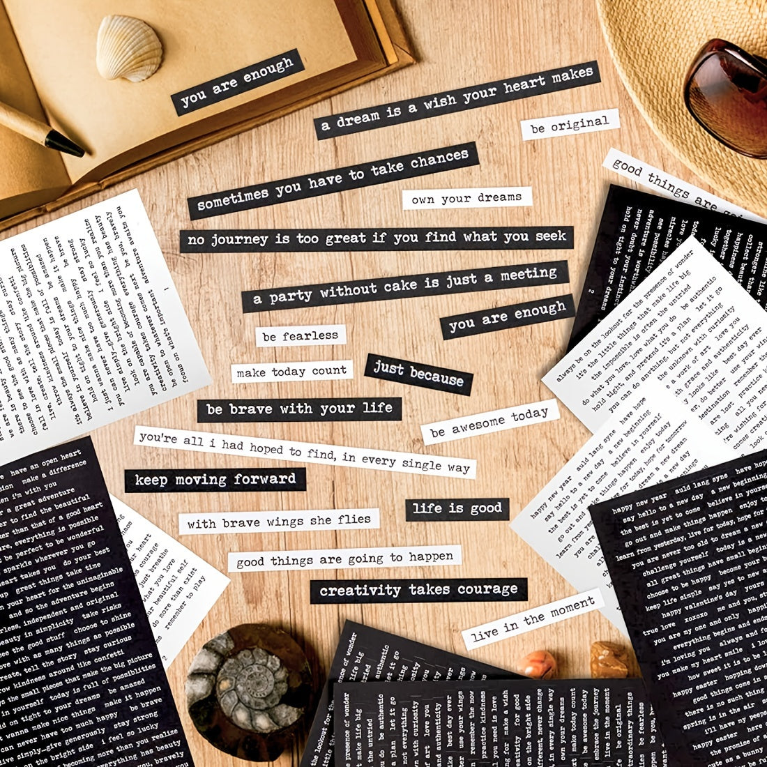 406pcs Empowering Quote Stickers - Motivational & Positive Phrases for Scrapbooking, Perfect for Journals, Planners, and DIY Art Crafts - Enhance Your Vintage Album & Creative Projects