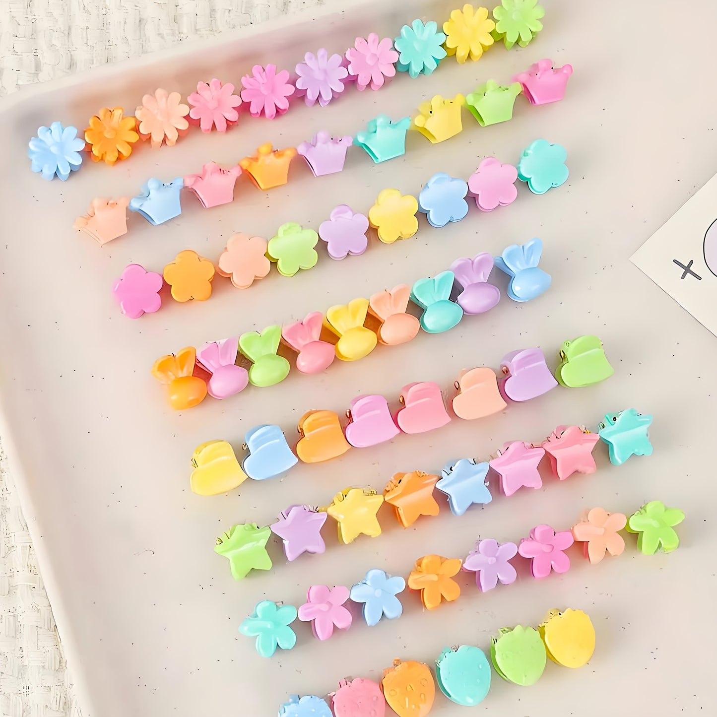 914/879/869/864/280pcs/set Kawaii Colorful Cartoon Hair Accessories Set, includes cartoon hair clips, claw clips, BB clips, rhinestone flower clips, various hair ties, scrunchies, and headbands - essential for daily cute styl