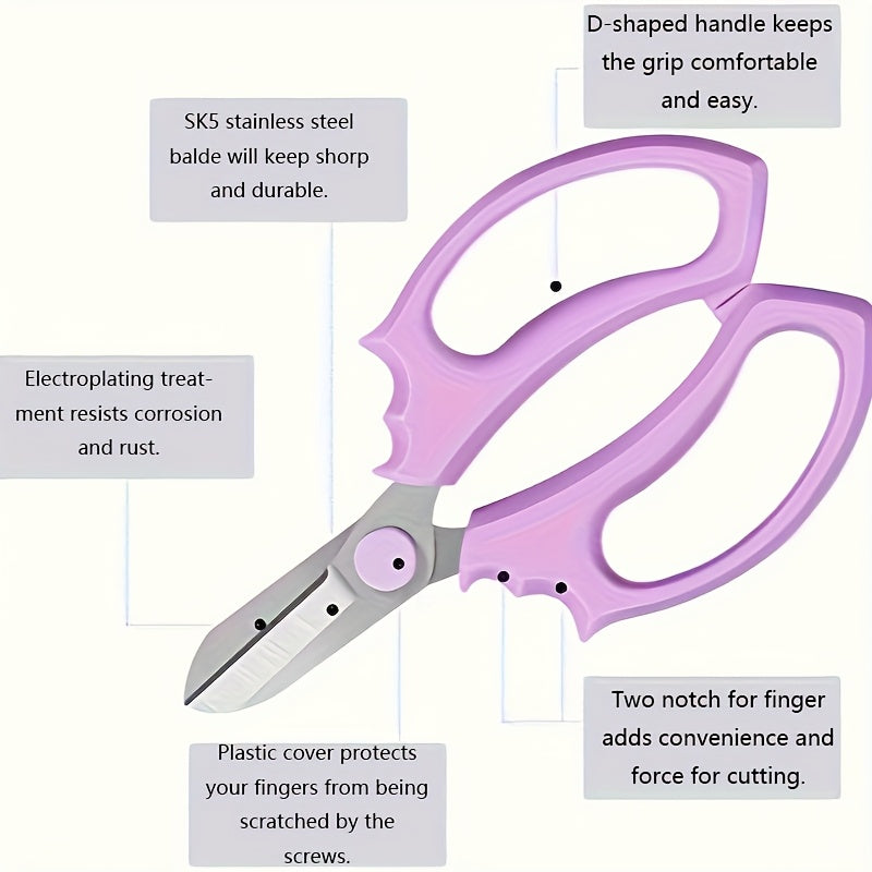 SUMYOUNG Professional Pruning Shears, Ambidextrous Comfort Grip Handles, Classic Style, Stainless Steel Blades, Manual Garden Scissors for Flower Arranging, Gardening Trimming, Plant Pruning, Fruit Picking