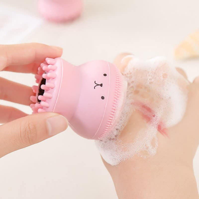 [Mini Octopus Deep Clean Brush] Exfoliating Facial Cleaning Scrubber Brush, Octopus Shape Silicone Miniature Face Deep Clean Tool, Face Massage Scrub Brush, Manual Face Washing, Fit For Daily Skin Care