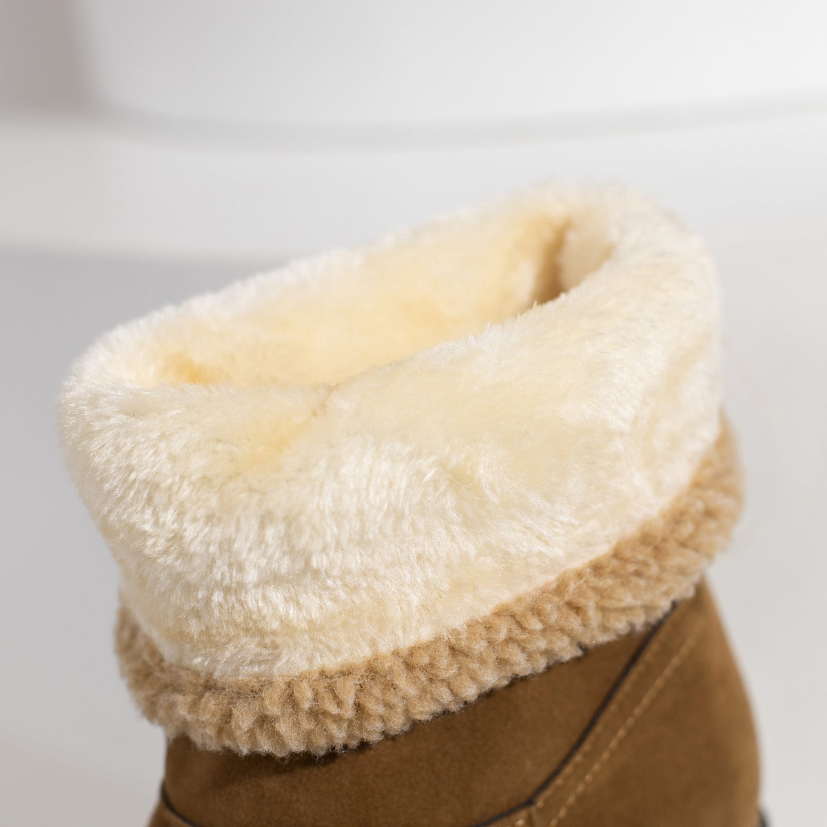 Women's Warm Faux Fur Lined Boots, Slip On Block Heeled Ankle Boots, Women's Footwear