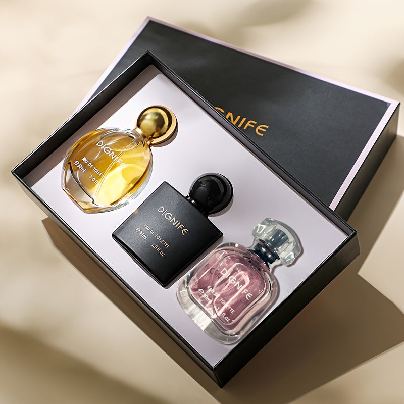 DIGNIFE Paris Night Gift Box Women's Eau De Parfum perfume 3pcs Set Body spray Vanilla Sweet Food Fuqi Flower Tone Lasting Fragrance Holiday Gift Box Preferred