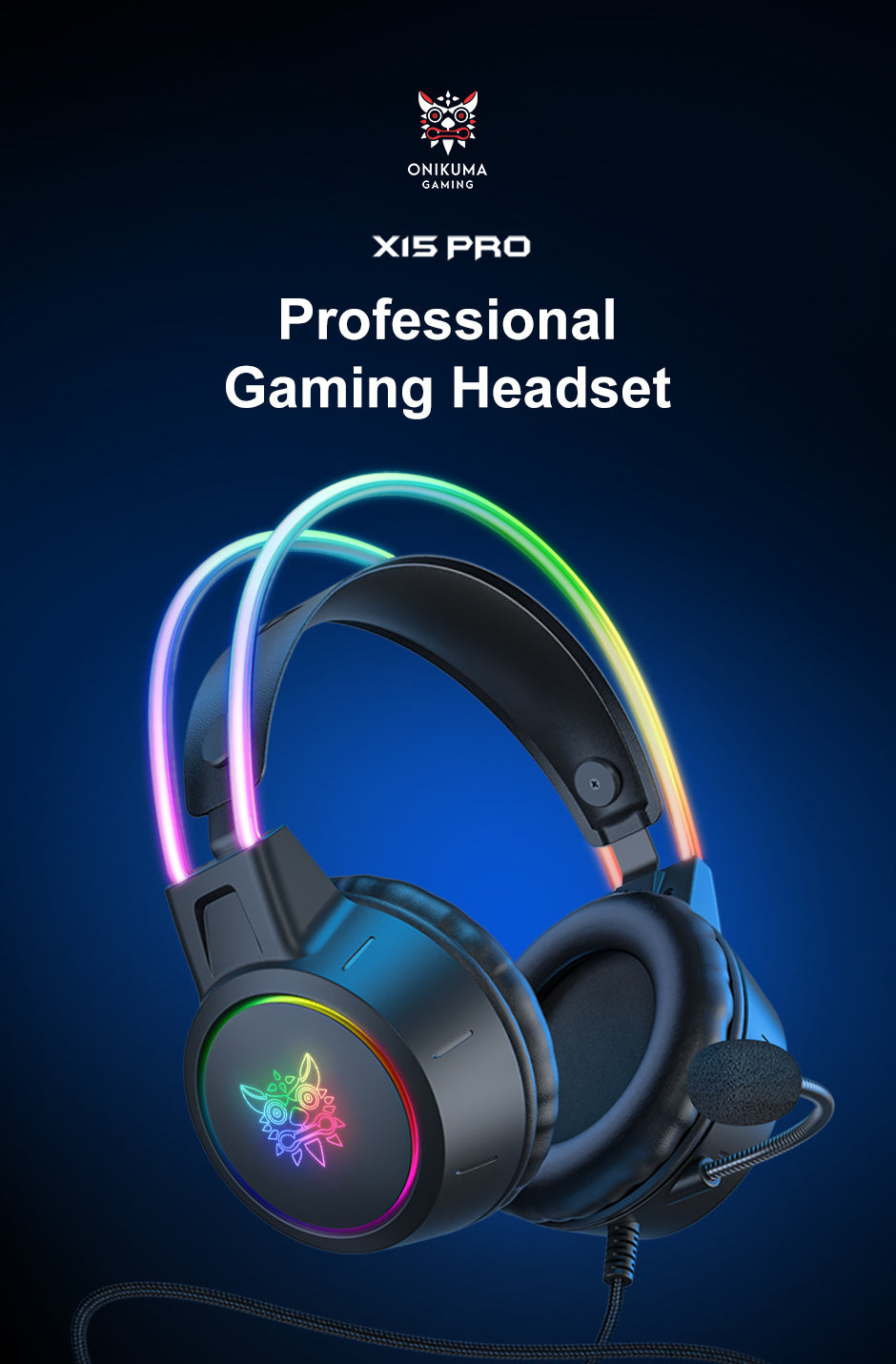 ONIKUMA Gaming Headset with Noise Canceling & Mic - - Stereo Sound, Compatible for PC/Laptop, Compatible with PSN/Xbox Live (No Direct for PS/PC), Compatible with Streaming Software, Plug & Play, Volume Control on Headset, fo