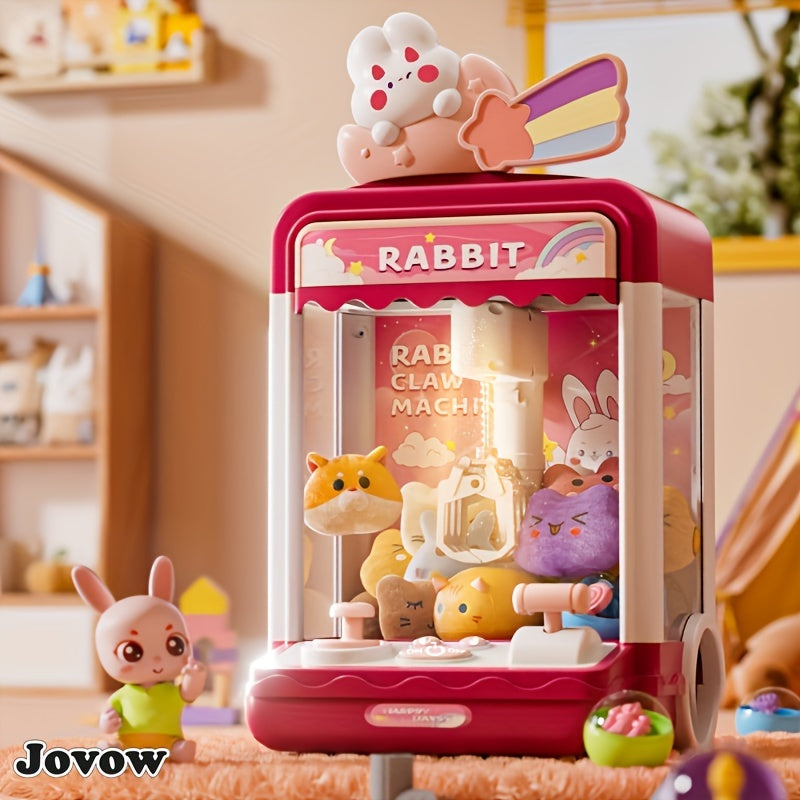 Claw Machine Toy, Party Clip Doll Gashapon Machine, Home Light And Music Two Power Supply Modes, Birthday Gift For Boys And Girls, Christmas Gift, Send 10 Dolls, 10 Capsule Eggs, Power Supply Line