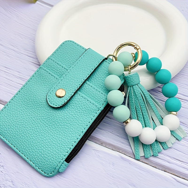1pc Stylish Leopard Sun Flower Cow Pattern Silicone Bangle - Western Cowboy Bag Bead Keychain, Ladies Wallet Card Holder, Fashionable Key Ring with Unique Design and Colorful Pattern