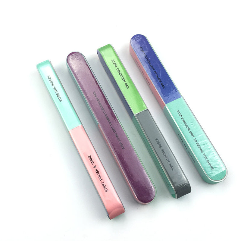 High Quality Multi-Sided Nail File Set with Polished Sponge and Sand Bars for Nail Art and Polish