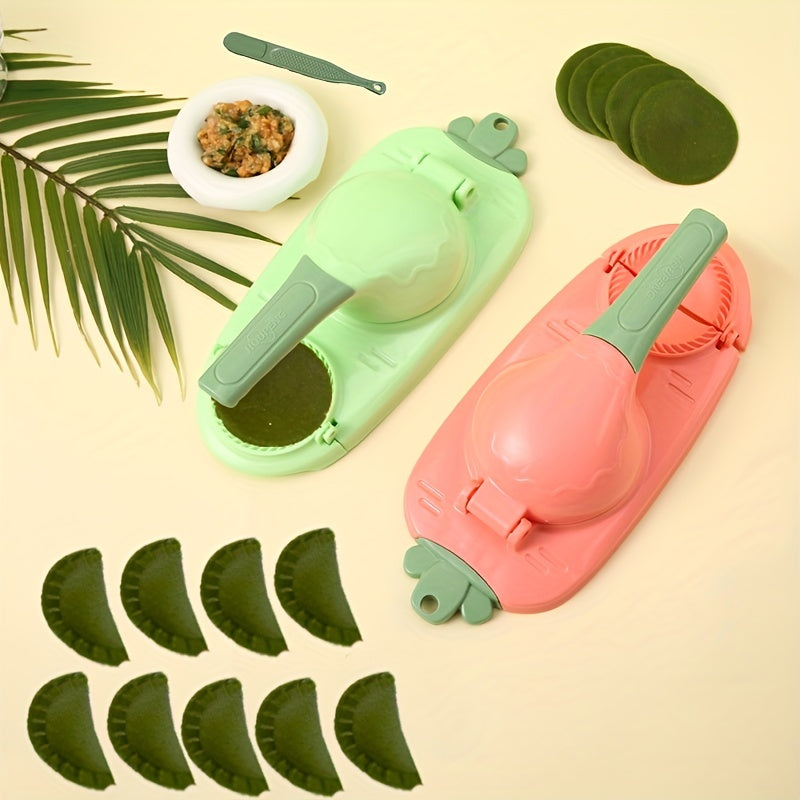 1pc, 2 In 1 Dumpling Maker, Dumpling Maker Machine, Kitchen Dumpling Making Tool Baking Pastry Manual Artifact For Pressing Dumpling Skin Wrapper Mould Dough Press Maker Great To Beginners