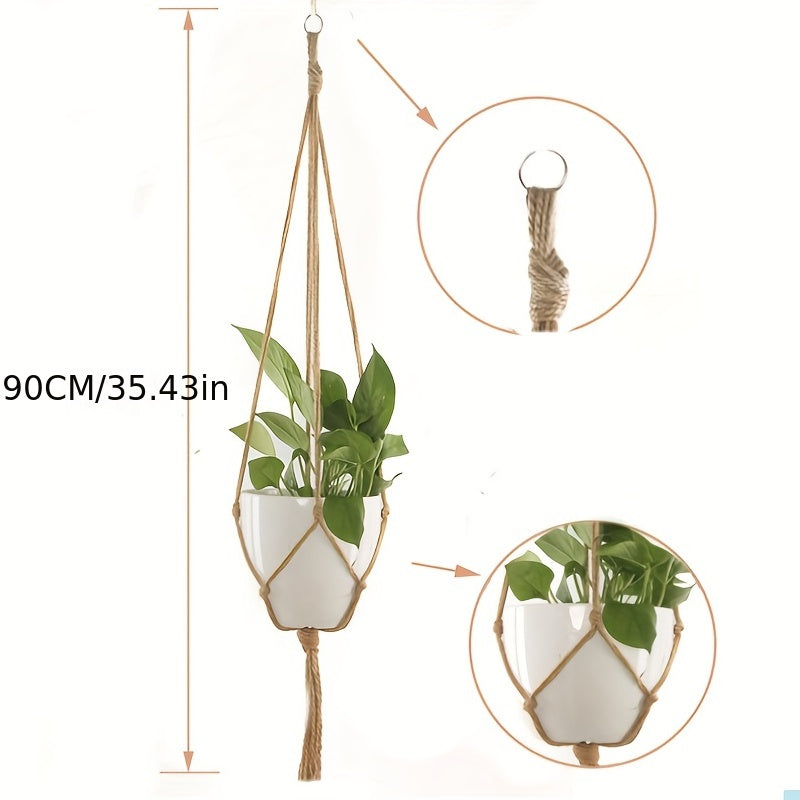 1 Set of Handmade Macrame Plant Hanger Baskets for Flower Pots, Ideal for Balcony Decoration And Home Garden Supplies