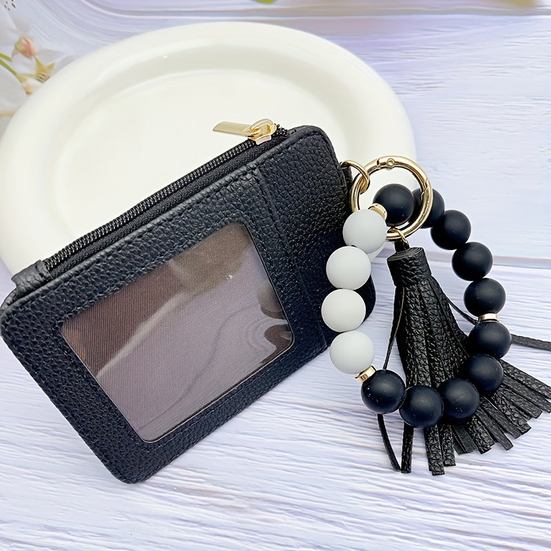 1pc Stylish Leopard Sun Flower Cow Pattern Silicone Bangle - Western Cowboy Bag Bead Keychain, Ladies Wallet Card Holder, Fashionable Key Ring with Unique Design and Colorful Pattern