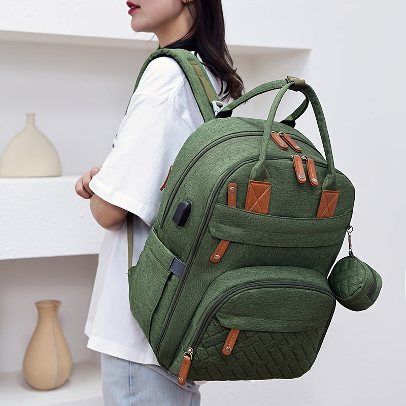 Lamroro Diaper Bag Backpack | Multifunction Travel Back Pack with Stroller Straps & Pacifier Case, Unisex and Stylish, Polyester, Zipper Closure, Utility Pocket, Mixed Color, Ideal for Registry and Shower Gifts