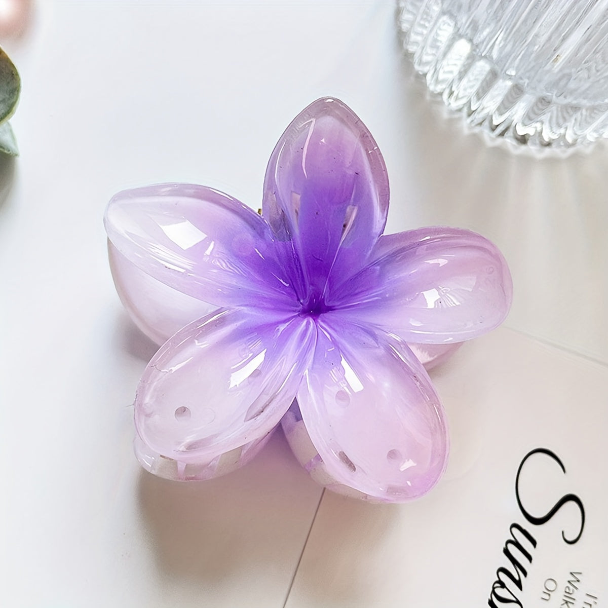 6pcs/1pc Random Color Egg Flower Hairpin, Plastic Fairy Elegant Hairpin, Ideal Gift Choice Gradient Color Flower Hair Claw Clip - Sweet and Elegant Hawaiian Style, Suitable for Women and Girls - Fashion Casual Accessories, Ph