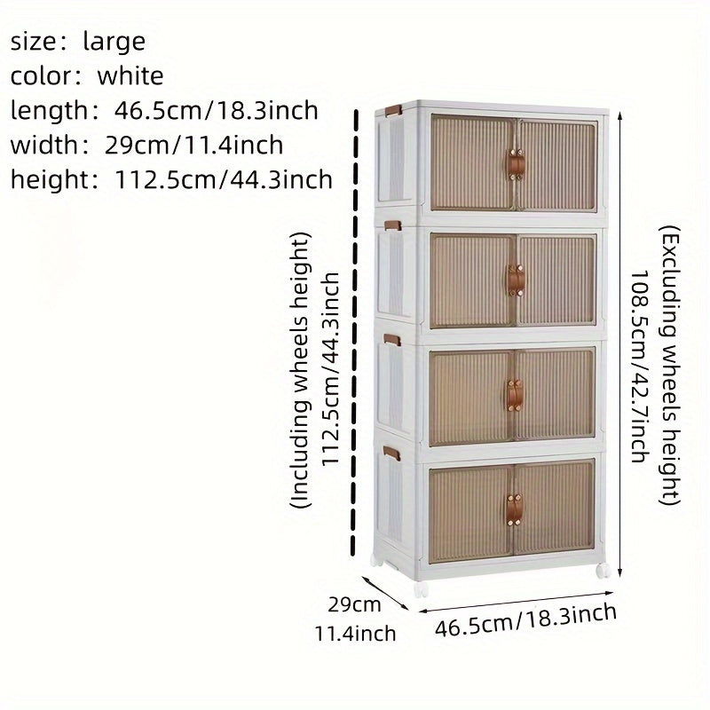 1pc Transparent Storage Box Collapsible Storage Bin with Lids and Pulley - Portable 1/2/3 Layers Organizer for Easy Access and Convenient Storage