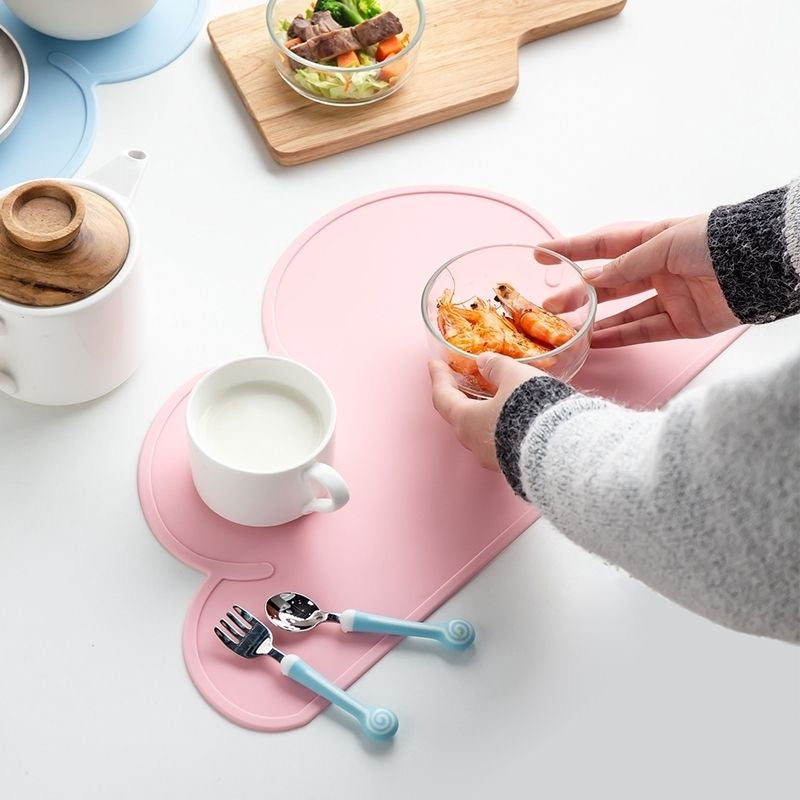 Kids Placemats, Silicone Baby Placemats for Kids Toddler Children Reusable Non-Slip Table Mats, Baby Food Mats for Restaurant
