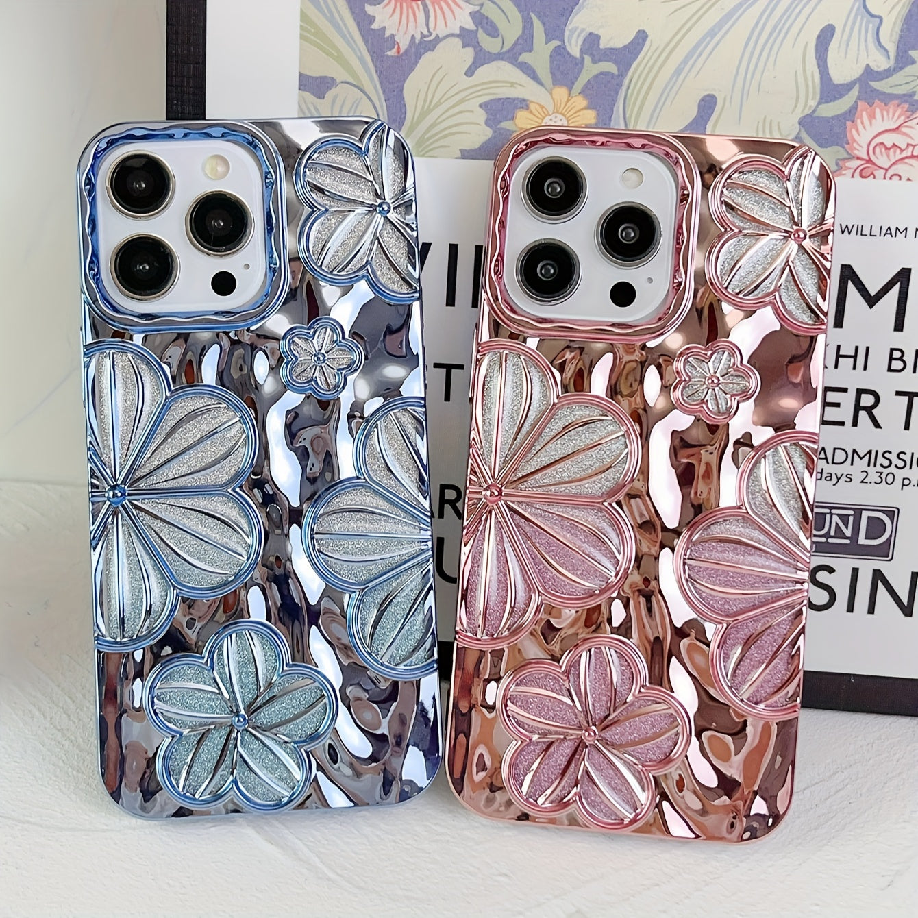 Shimmering Electroplating Retro Minimalist Personality Three-dimensional Oil Painting Flower TPU Dopamine Suitable For IPHone Models,.iPHone11, IPhone13ProMax, IPHone14proMax