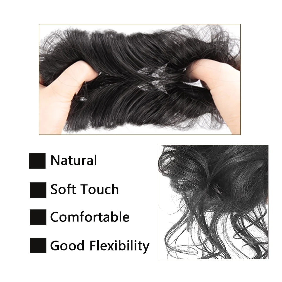 Add Volume And Style with Synthetic Messy Curly Hair Bun Chignon Scrunchy Hair Band! Hair Halloween Christmas