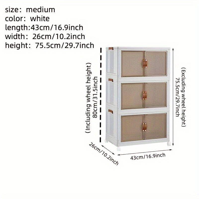 1pc Transparent Storage Box Collapsible Storage Bin with Lids and Pulley - Portable 1/2/3 Layers Organizer for Easy Access and Convenient Storage