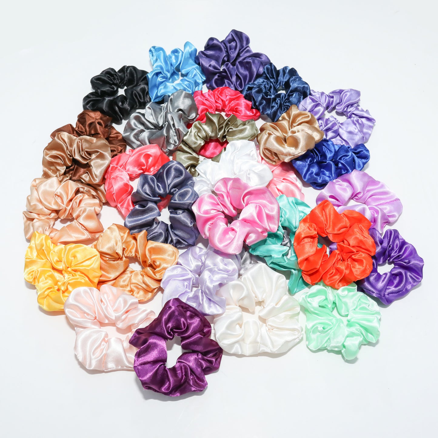 30pcs Solid Color Stain Hair Scrunchies For Women   Sleep, Soft Imitation Silk Scrunchie, Fit For Curly Fine Thick Thin Hair