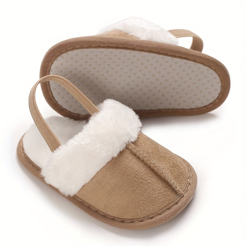 Cozy Plush Baby Girl Slippers - Soft, Non-Slip Sole for Indoor Comfort | Cute & Warm for 0-1 Year Olds | Perfect for Spring/Fall, Leisure Style, Spring/Autumn