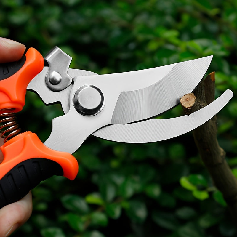 One set, branch scissors, stainless steel fruit scissors, multi-functional branch scissors, garden scissors, anti-slip, labor-saving, manual pruning scissors