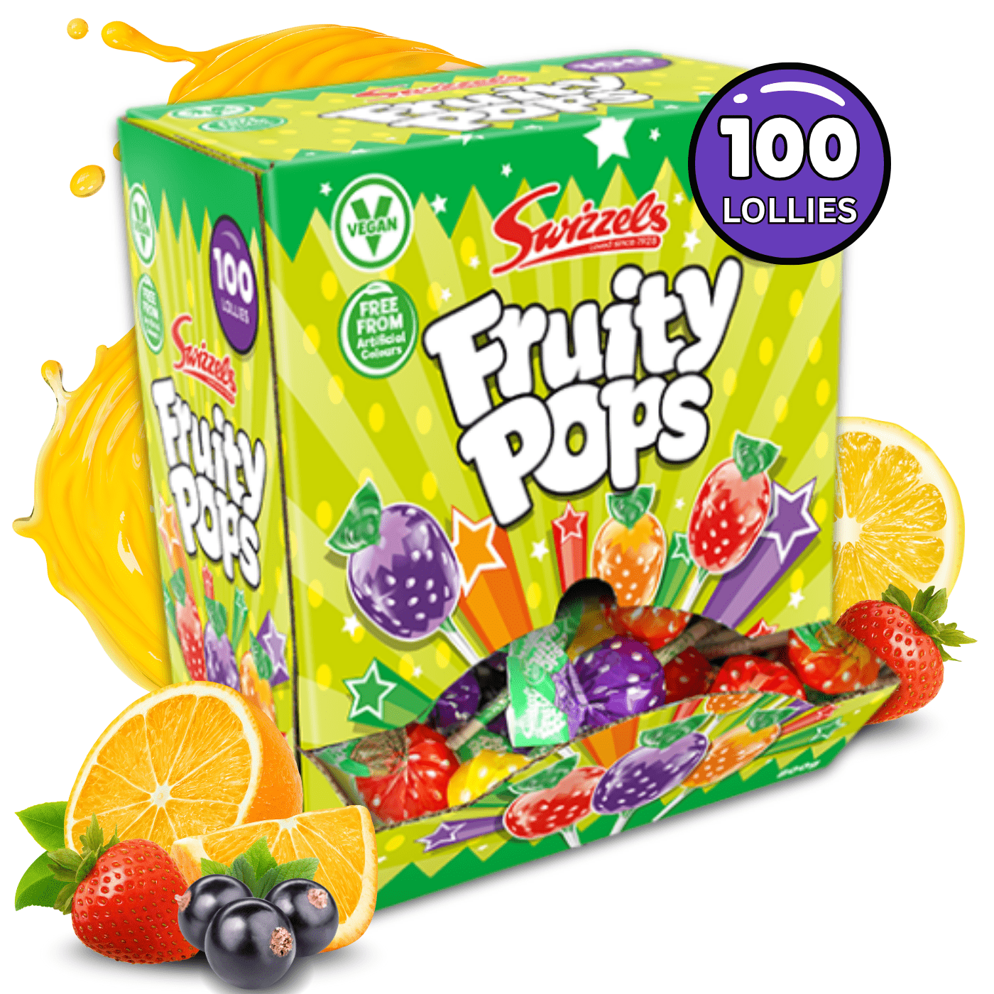 Swizzels Fruity Pops, Lollipops Bulk, Lollies Sweets Bulk, Bulk Sweets, Swizzels Sweet, Sweet for Party Bags, Multipack Sweeties, Wrapped Sweeties, Candy Multipack, Wholesale Candies, 100pcs