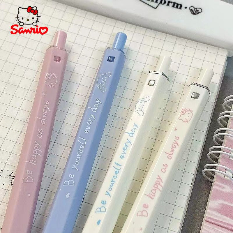 [Hello Kitty Pen] Sanrio Hello Kitty Cartoon Character Square Head Pen | Essential for Students, 0.5Mm Black Gel Pen, Smooth Writing, Quick-Drying, for Cinnamoroll Pressure-Sensitive Pen Refill
