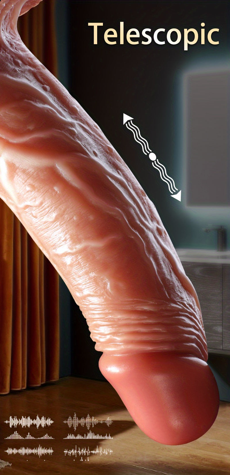 1pc Realistic Silicone Dildo with Suction Cup and Telescopic Vibration, Wireless Infrared Control, Rechargeable Lithium Battery, G-Spot and Anal Play Masturbation Toy for Women