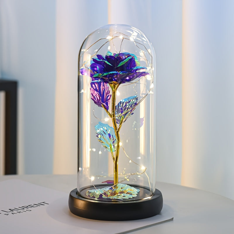 1pc Eternal Glow Rose - Luminescent Artificial Flower in Plastic Case - A Dazzling, Heartfelt Gift for Women - Perfect for Valentines Day, New Year, Mothers Day, Birthdays, Anniversaries & Weddings!