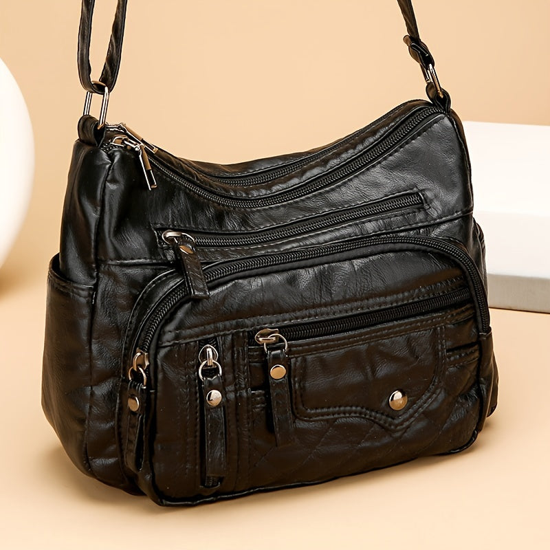 8108 Large Capacity Soft Bag Single Shoulder Crossbody Bag Flower Shape Random, Shoulder Strap Direction Random, Pull Head Direction Random