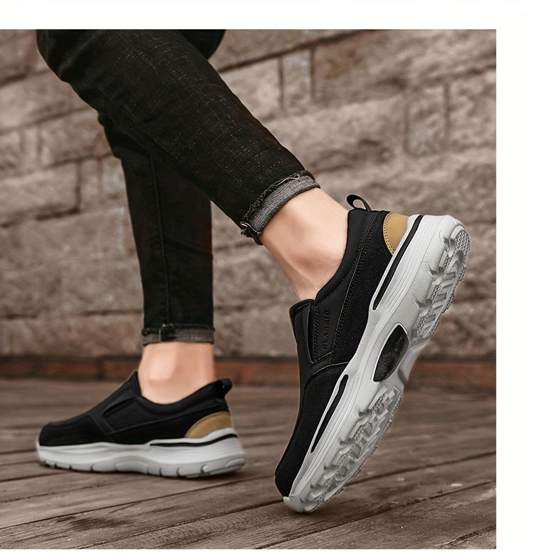 Plus Size Wide Fit Men's Lace-Up Loafers, Men's Canvas Lightweight Comfortable Walking Shoes