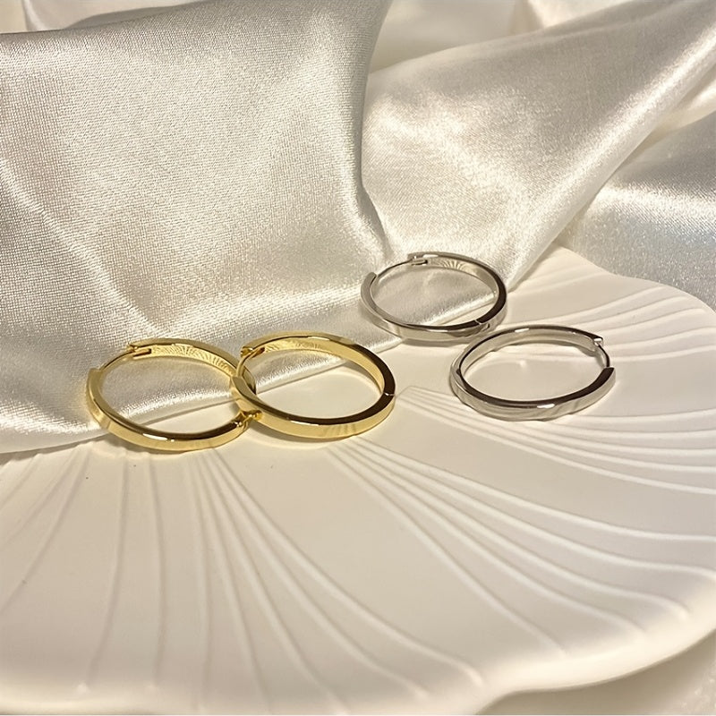 Stylish Twisted Hoop Earrings 14K Gold Plated Big Circle Earrings