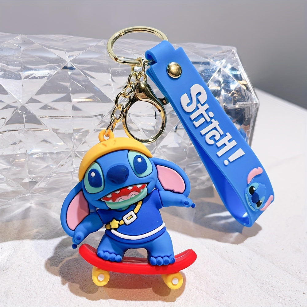 Minnie & Lilo & Stitch Cartoon Anime Keychain - Durable Keyring for Unisex, Fashionable Character Charm Perfect for Backpacks