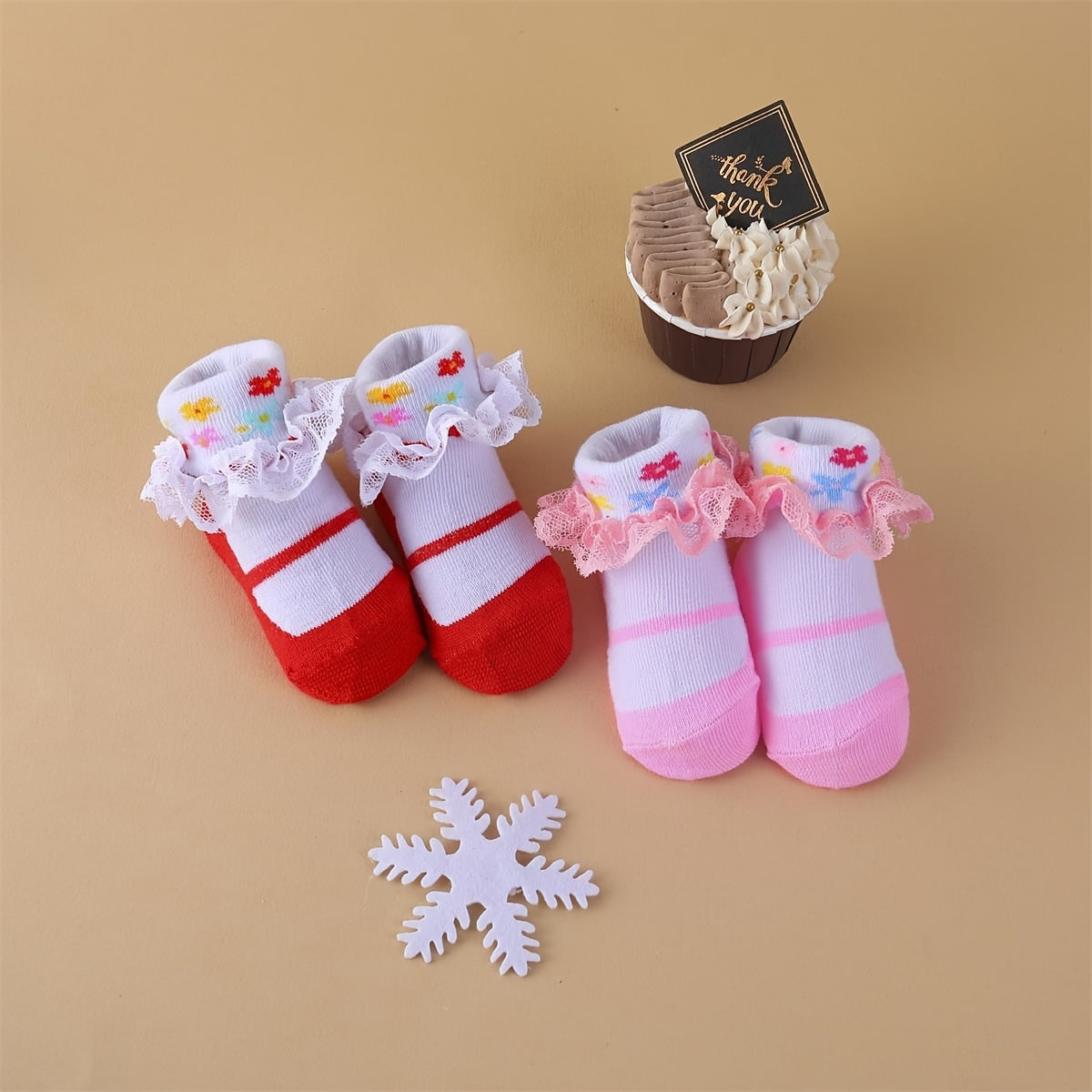 6 Pairs Multicolor Ruffle Socks | Princess Dress Little Girl Big Ruffle Socks for Newborn/Baby/Toddler/Little Girl, Polyester, All-Season, Knit Fabric