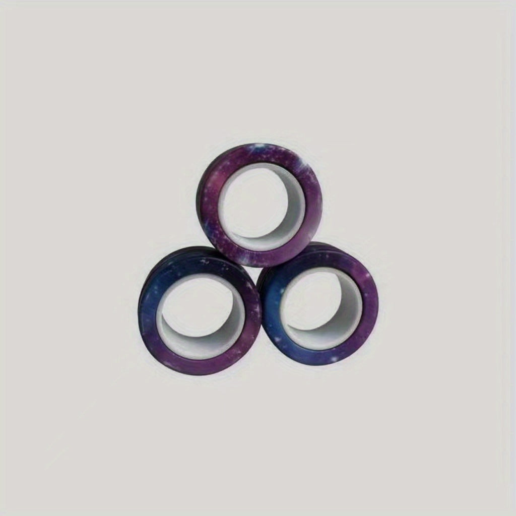 3pcs Magnetic Rings Toy Set, Adult Magnets Spinner Rings, Creative Toy