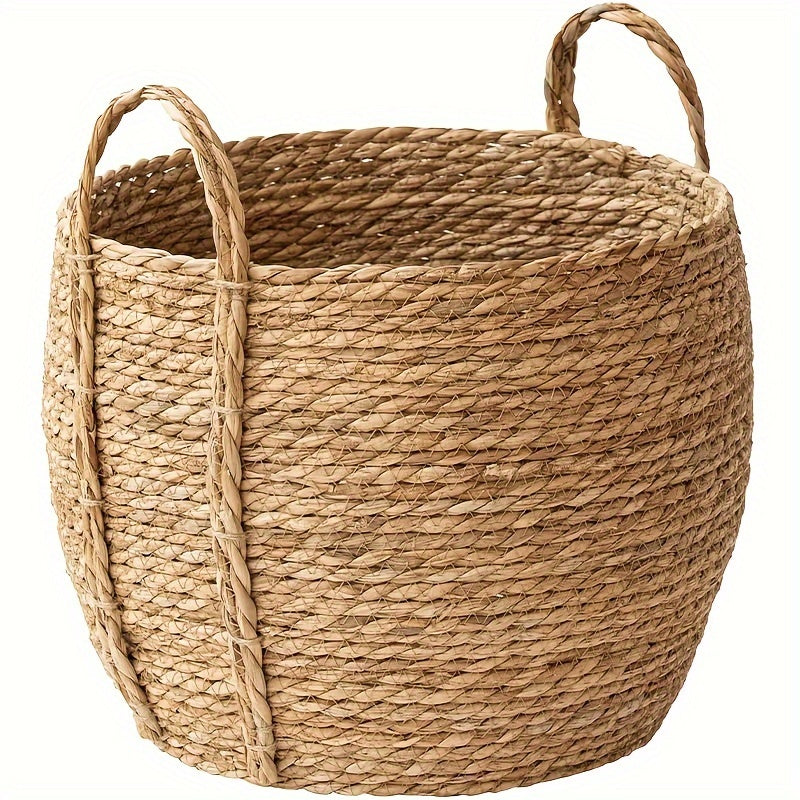 Nordic style seaweed handmade woven flower pot decoration flower arrangement creative minimalist flower basket drum belly rattan woven basket